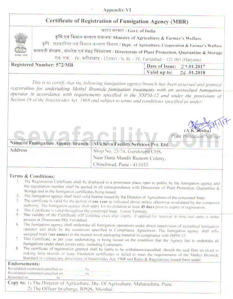 Seva Facility Services Pest Control in Pune Pest Control Services in